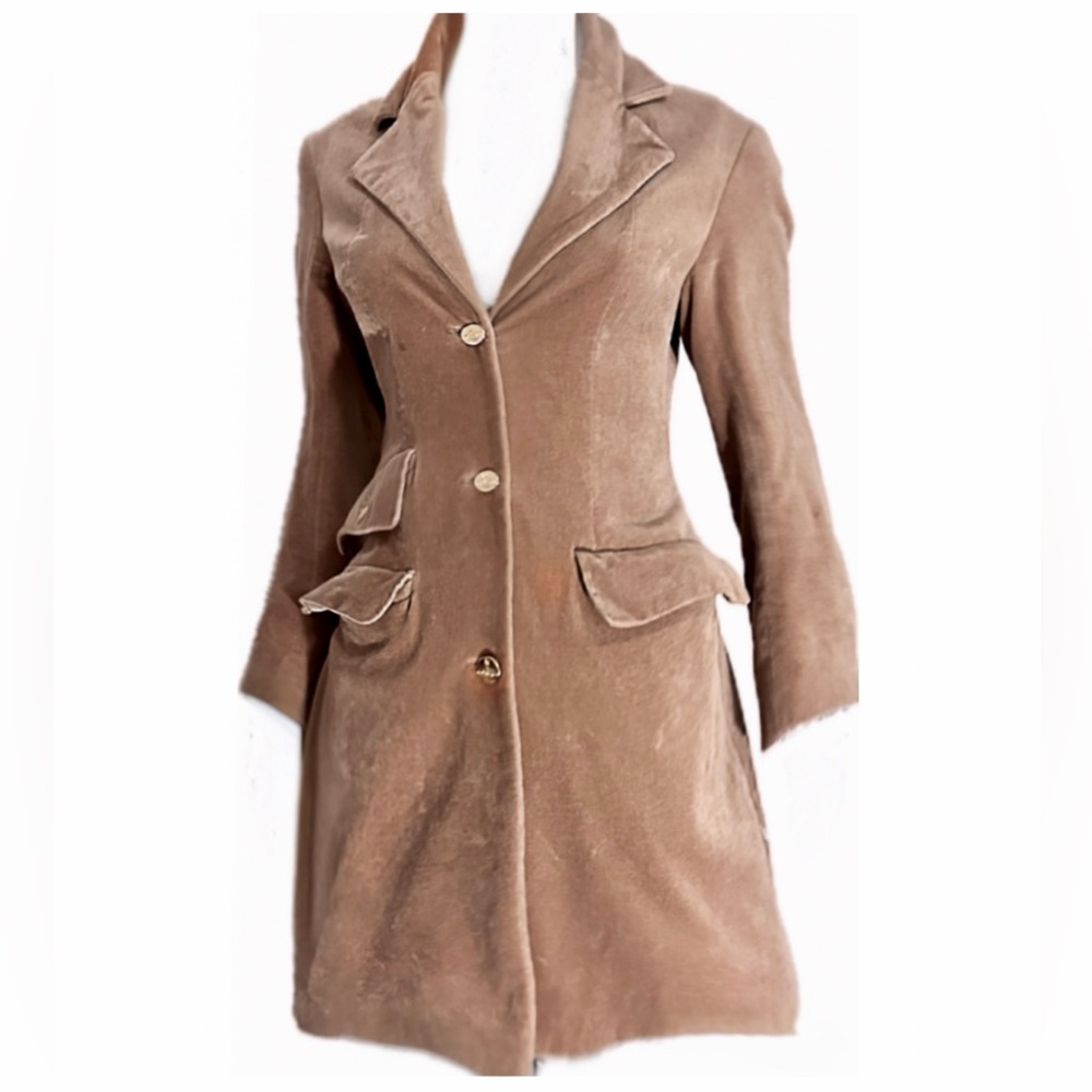 Vivienne Westwood vintage velvet trenchcoat, circa late 1990s